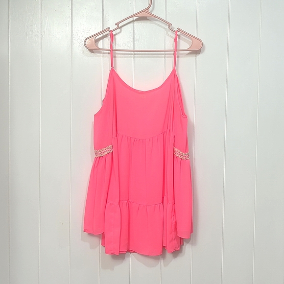 📣LAST CALL   NWOT Double Zero Neon Pink with Lace Big Arms - Picture 1 of 7